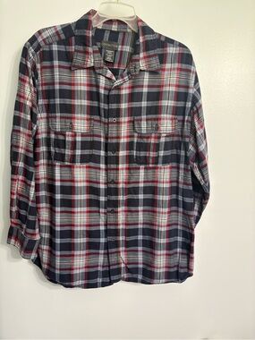 Men’s Shirt 46 48 Blue Plaid Winter Fall Shirt Size XL Classic Every Day Weekend